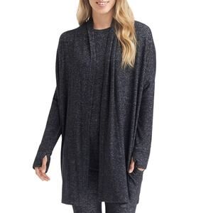 NWT Cuddl Duds SoftKnit Wrap  Marled Dark Charcoal  S/M